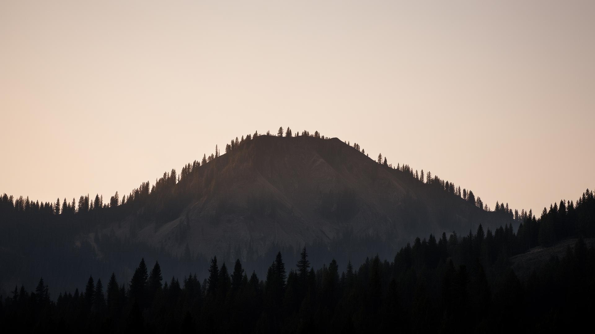 Colorado mountain ridge at dusk